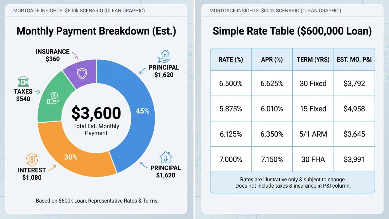 monthly payment on a $600,000 mortgage