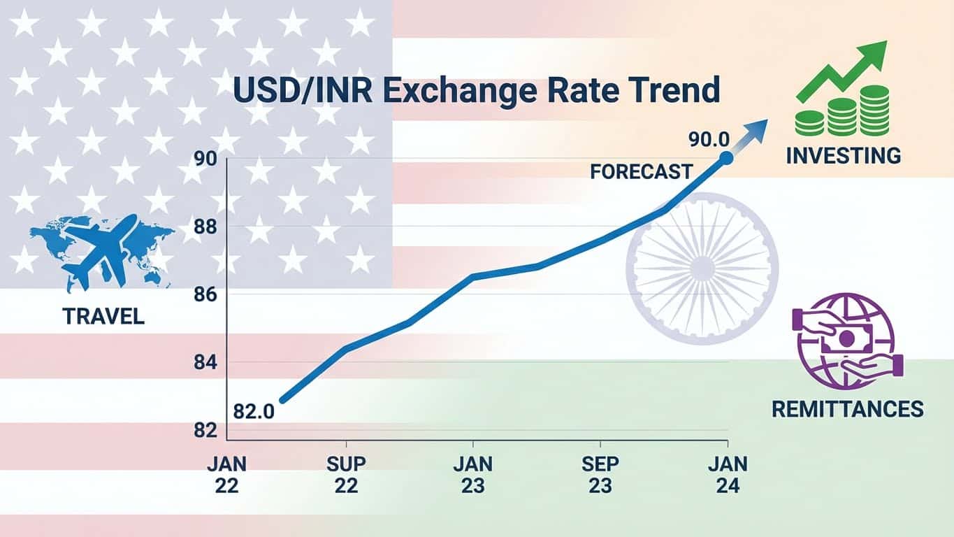 USD to INR exchange rate trend chart for 2025