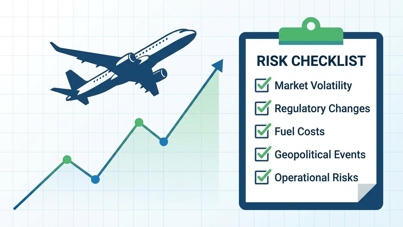 how aviation accidents affect stock prices infographic with risk checklist