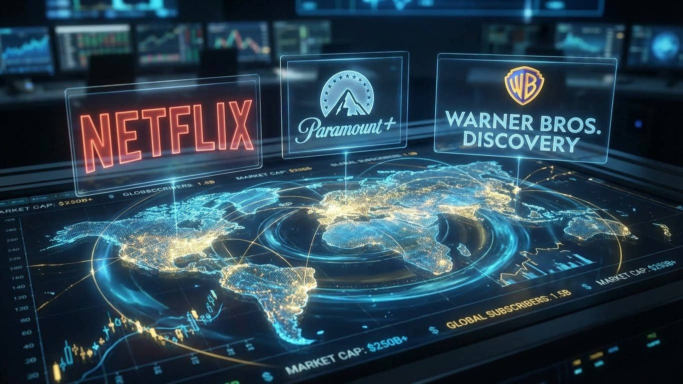 A visual representation of a Warner Bros. Discovery investment analysis during the 2025 media war.