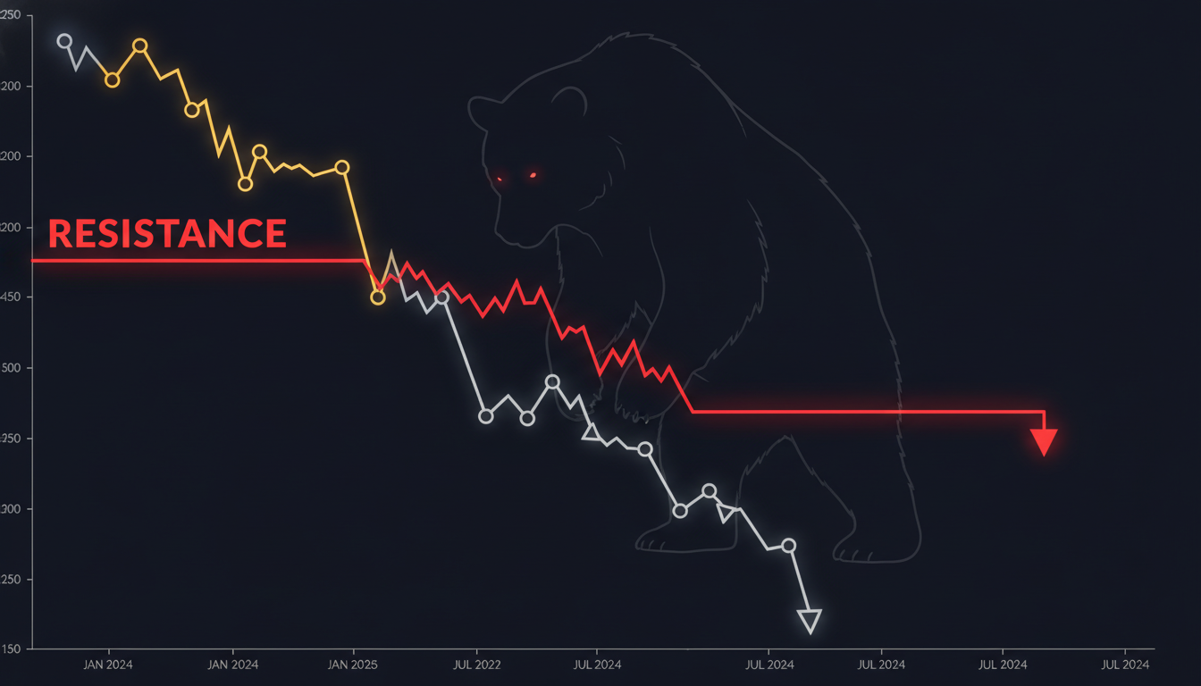 A technical analysis chart showing a bearish signal from gold and silver price action.