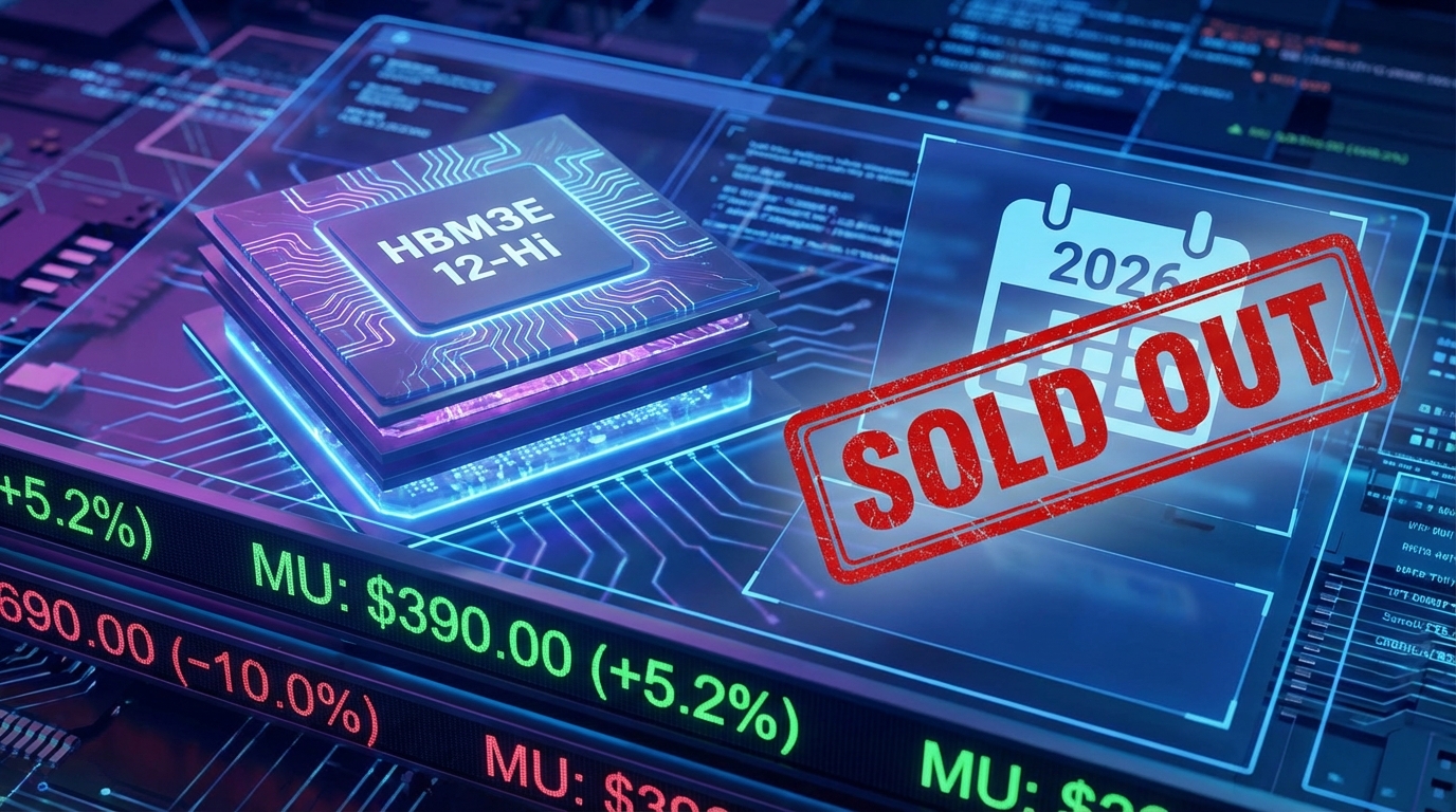 A professional graphic explaining why Micron stock is up over 260% and its 2026 growth potential.