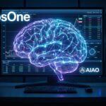 A conceptual illustration of AlgosOne AIAO neural network trading technology.