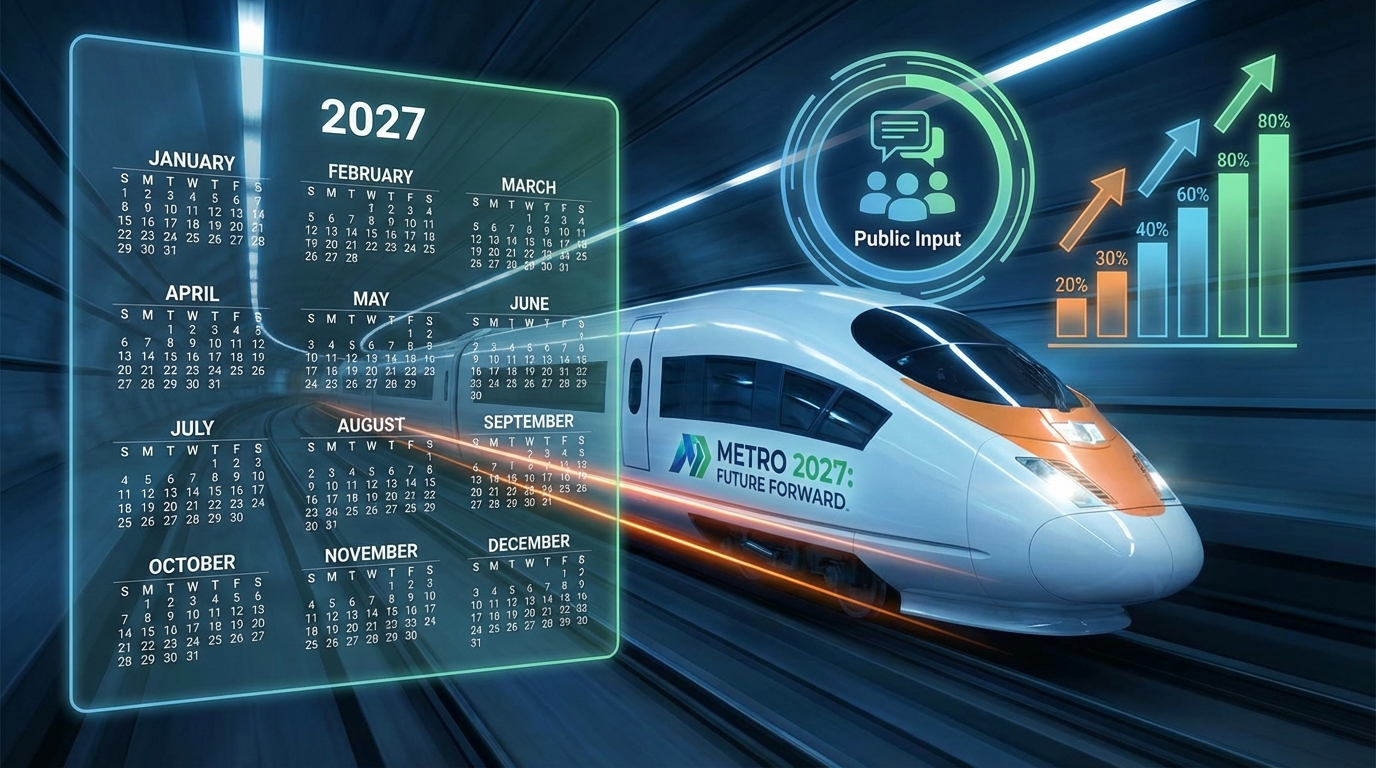 A financial graphic illustrating the core pillars of the WMATA FY2027 Budget Proposal and its impact on regional investment.