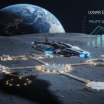 A conceptual visualization of Elon Musk’s Moon City Plan and its impact on global finance.